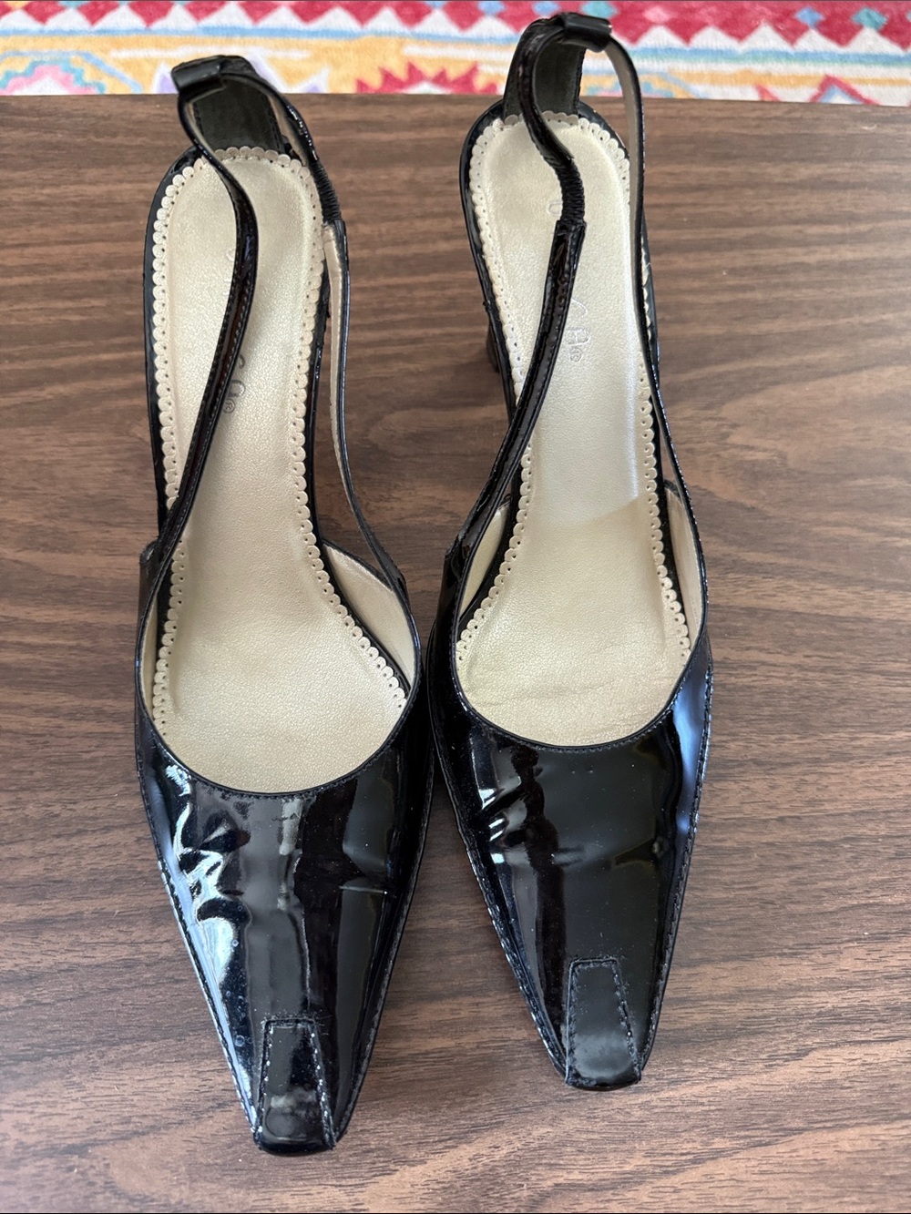 Unisa Black Patent Slingback Heels